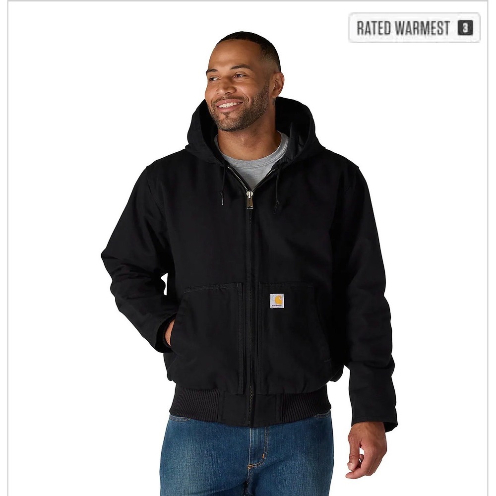 Carhartt Quick Duck Jefferson Active Jacket Mens XL Black Hooded 101493 001